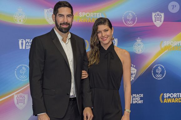 Nikola Karabatic et sa femme Géraldine Pillet - Photocall de la soirée des Sportel Awards 2024 au Grimaldi Forum à Monaco le 28 octobre 2024. © Fred Dides/Panoramic/bestimage