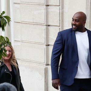 Teddy Riner - Réception de l'équipe du Paris Saint-Germain (PSG) à l'occasion de leur titre de vainqueur de la Ligue des Champions 2024-2025 au palais de l'Elysée à Paris, France, le 01 juin 2025. © Christophe Clovis / Bestimage