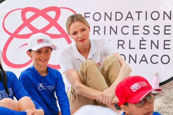 La princesse Charlène de Monaco lors de la  journée "Water Safety Day, pour la prévention de la noyade" sur la plage du Larvotto de Monaco, le 17 juin 2025. © Claudia Albuquerque/Bestimage