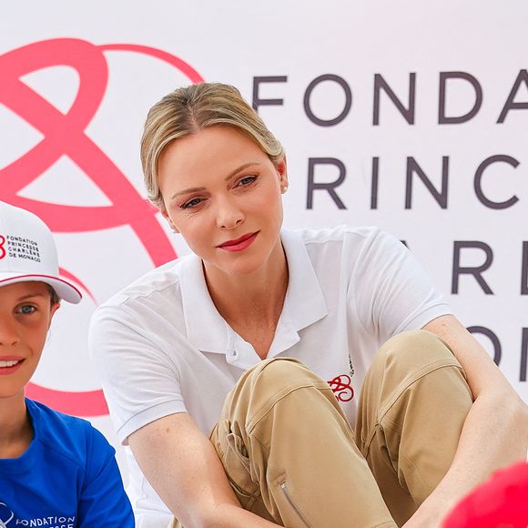 La princesse Charlène de Monaco lors de la  journée "Water Safety Day, pour la prévention de la noyade" sur la plage du Larvotto de Monaco, le 17 juin 2025. © Claudia Albuquerque/Bestimage