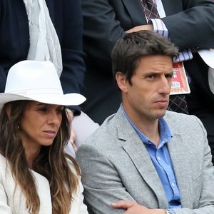 Tony Estanguet et Laetitia - People dans les tribunes lors du tournoi de tennis de Roland Garros à Paris le 29 mai 2015. © Gorassini / Jacovides / Bestimage