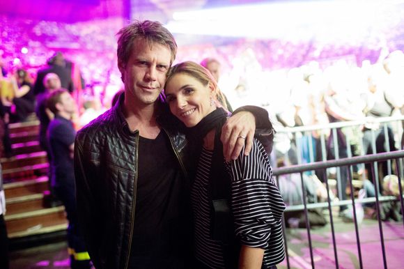 Exclusif - Le prince Emmanuel Philibert de Savoie et la princesse Clotilde (Courau) - People au concert de Johnny Hallyday au POPB de Bercy a Paris - Jour 2. Borde-Corlouer-Jacovides-Moreau / Bestimage
