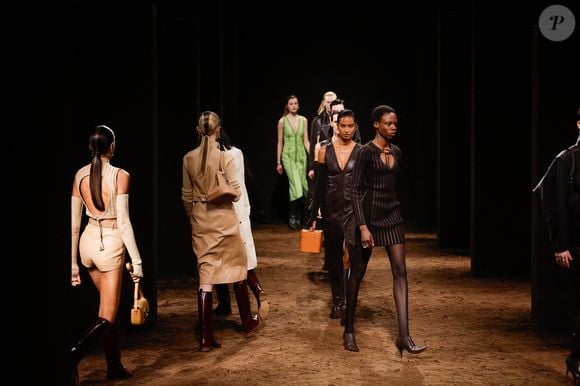 Défilé Hermes "Collection Prêt-à-Porter Automne/Hiver 2025-2026" lors de la Fashion Week de Paris (PFW) le 8 mars 2025.