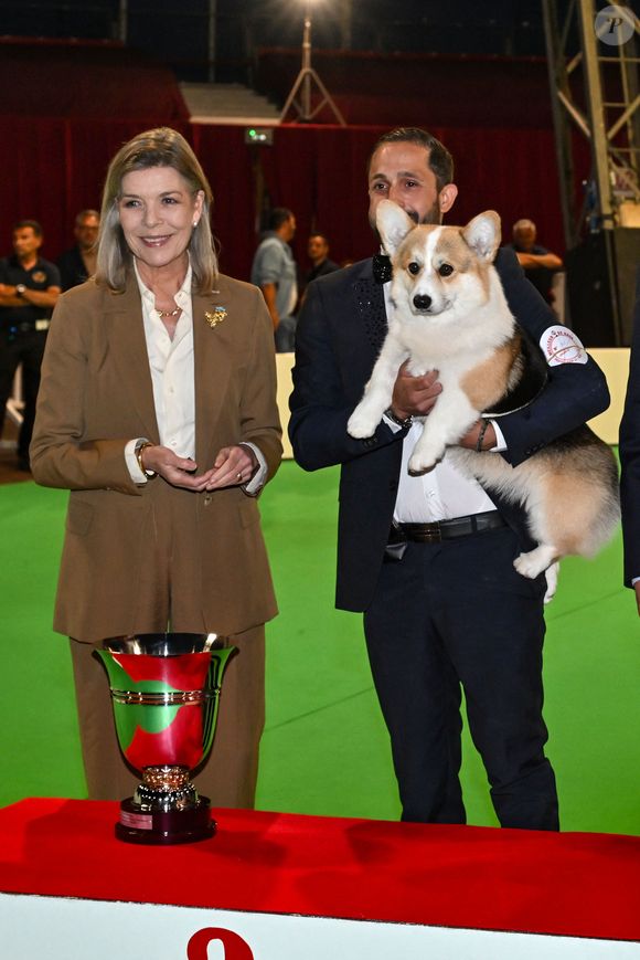 Exclusif - La princesse Caroline de Hanovre lors de l'exposition Canine Internationale 2025 de Monaco sous le chapiteau Fontvieille, le 11 mai 2025. © Bruno Bebert / Bestimage