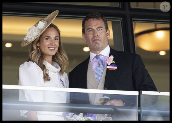 Peter Phillips et sa compagne Harriet Sperling regardent les courses le jour de l'ouverture du Royal Ascot, au Royaume-Uni, le 17 juin 2025. Photo by Stephen Lock/i-Images/ABACAPRESS.COM