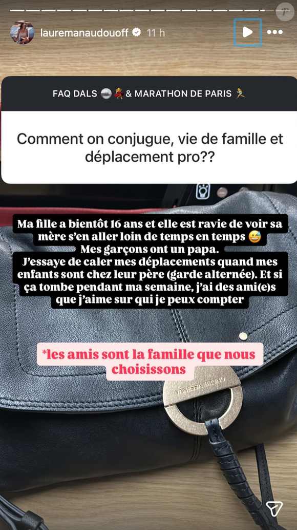 Quand ses enfants sont avec elle, elle peut compter sur ses proches en cas d’imprévu.

Capture Instagram - @lauremanaudouoff