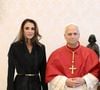 Rania de Jordanie a effectué un séjour au Vatican.

Le Pape Léon XIV rencontre Abdallah II Roi de Jordanie et son épouse la Reine Rania Al Abdullah au Vatican. Photo par (EV) Vatican media/ABACAPRESS.COM