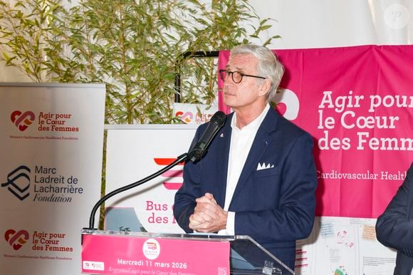 Thierry Drilhon lors de l'inauguration du "Bus du coeur des femmes" à Argenteuil de l'association "Agir pour le coeur de femmes" avec le soutien de la Fondation Marc Ladreit de Lacharrière le 11 mars 2026.
© Jack Tribeca / Bestimage