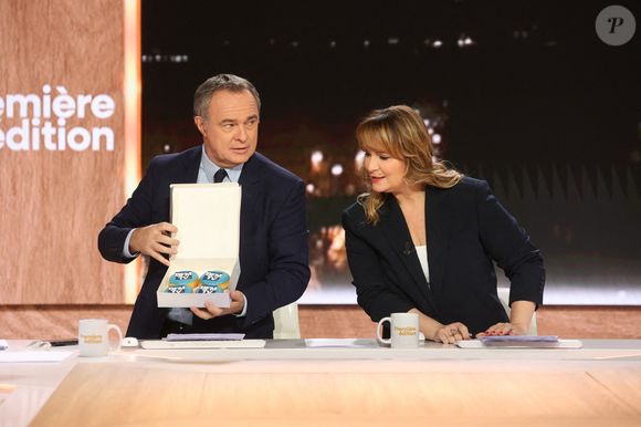 Exclusif – Christophe Delay et Adeline François à l'émission BFM Première Édition sur BFM le 7 mars 2024 à Paris. Photo : Jérôme Domine/ABACAPRESS.COM