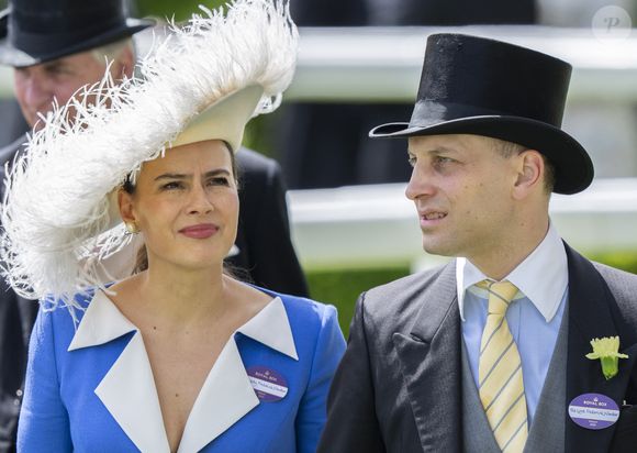 Lord Frederick Windsor, sa femme Sophie Winkleman - Les membres de la famille royale d'Angleterre assistent à la course hippique Royal Ascot, le 21 juin 2024. 
© Goff / Bestimage