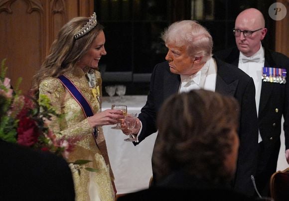 Kate Middleton  lors du banquet d'Etat au château de Windsor en l'honneur de la visite officielle de président Donald Trump et de la Première dame Melania au Royaume-Uni. © Yui Mok / WPA-Pool / Julien Burton via Bestimage