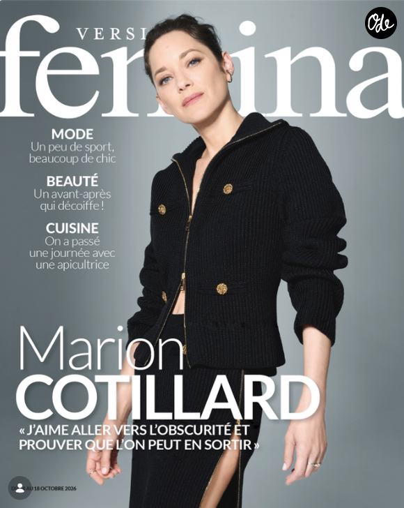 Marion Cotillard en couverture de Version Femina - octobre 2026 ©Version Femina