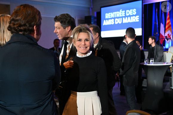 Christian Estrosi, le maire de Nice, accompagné de sa femme la journaliste et chroniqueuse de télé, Laura Tenoudji, a participé à la réunion de rentrée des Amis du Maire organisé dans la salle de spectacle du Palais de la Méditerranée à Nice, le 20 janvier 2023. © Bruno Bebert/Bestimage