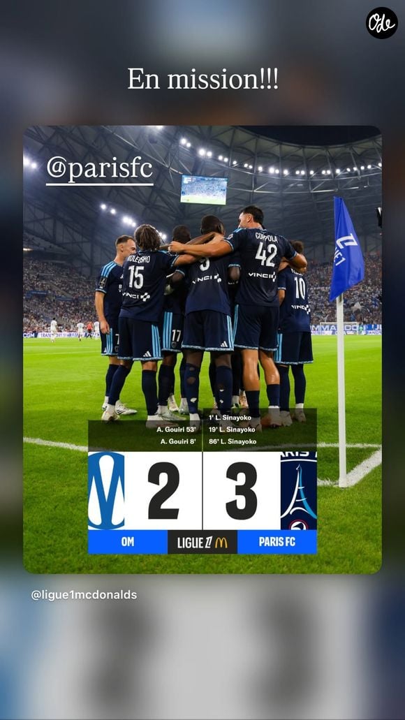 Antoine Arnault a célébré la victoire des deux équipes du Paris FC. Capture d'écran Instagram