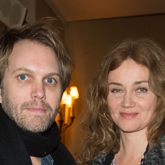 Florian Zeller et sa femme Marine Delterme - Générale de la pièce "Quelque part dans cette vie" au théâtre Edouard VII à Paris le 12 février 2018. © Coadic Guirec-Pierre Perusseau/Bestimage