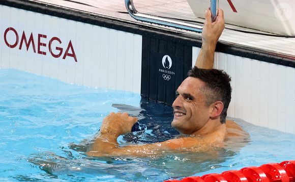 Florent Manaudou obtient la médaille de bronze sur 50 m nage libre lors des Jeux Olympiques de Paris 2024 (JO) à Paris La Defense Arena à Nanterre le 2 Aout 2024. © Dominique Jacovides-Pierre Perusseau/Bestimage