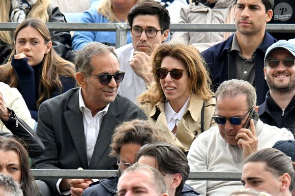 Laurent Fontaine et sa compagne Vanessa Friedland durant la finale de la 118e édition du Rolex Monte-Carlo Masters, au Monte-Carlo Country Club à Roquebrune Cap Martin, le 13 avril 2025. © Bruno Bebert/Bestimage