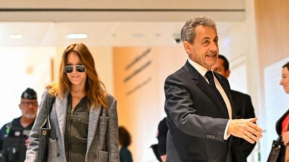 Carla Bruni-Sarkozy et Nicolas Sarkozy arrivant au dernier jour du procès du financement libyen de l'ancien président : ses avocats de l’ancien président vont plaider la relaxe, au tribunal de Paris
