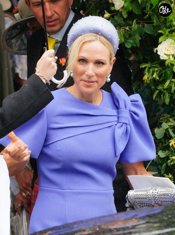 Zara Tindall au mariage de Harriet Sperling et Peter Phillips à l'église All Saints à Kemble, Gloucestershire le 6 juin 2026. Photo : Ben Birchall/PA Wire