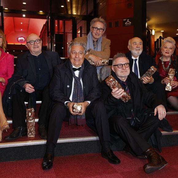 César d'anniversaire pour le Splendide - Marie Anne Chazel, Michel Blanc, Christian Clavier, Thierry Lhermitte, Gérard Jugnot, Josiane Balasko, Bruno Moynot lors de la pressroom (press room) remise des prix lors de la 46ème cérémonie des César à l'Olympia à Paris le 12 mars 2021
©   Thomas Samson /  Pool / Bestimage