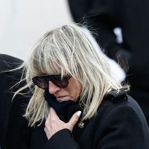 Christine Bravo - Sorties des obsèques d'Isabelle Mergault à la Coupole du Père-Lachaise à Paris le 30 mars 2026. © Cyril Moreau - Dominique Jacovides / Bestimage