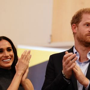 Le prince Harry, duc de Sussex et Meghan Markle, duchesse de Sussex, à la réception de l'IG25 et de l'Équipe du Canada à l'hôtel Hilton lors des Jeux Invictus à Düsseldorf, Allemagne, le vendredi 15 septembre 2023.