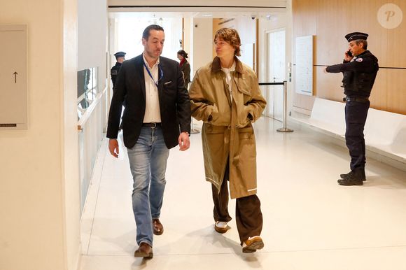 Exclusif - Pierre Sarkozy - Dernier jour du procès du financement libyen de Sarkozy: ses avocats de l’ancien président vont plaider la relaxe, au tribunal de Paris, France, le 8 avril 2025. © Pierre Perusseau/Bestimage