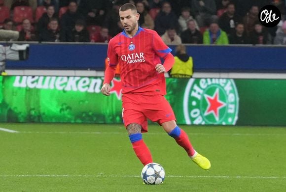 Lucas Hernandez du Paris Saint Germain Lors de la 3ème journée de la Ligue des Champions entre le Bayer 04 Leverkusen et le Paris Saint Germain le 21 octobre 2025 au BayArena de Leverkusen, Allemagne - Photo Laurent Lairys / PSNEWZ