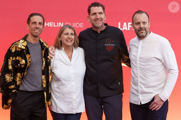 Cérémonie des remises des Etoiles Michelin 2026 - Chefs et invités. Les chefs Hugo Roellinger, Stéphanie Le Quellec, Alexandre Mazzia et David Toutain au Grimaldi Forum Monaco, le 16 mars 2026. © Jean Marc Lhomer/Bestimage