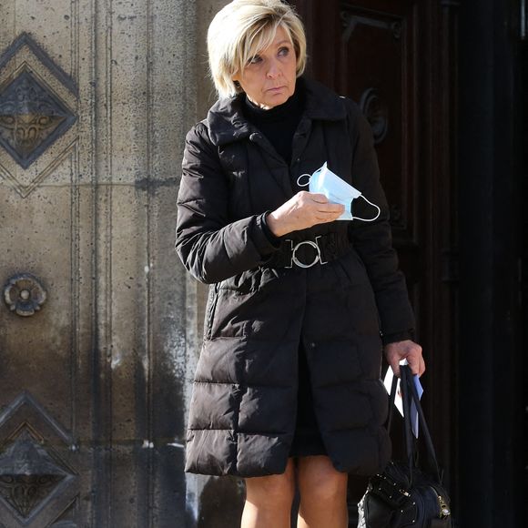 Evelyne Dhéliat lors de la cérémonie des obsèques d'Etienne Mougeotte à l'église Saint-François-Xavier à Paris, France, le 13 octobre 2021 - Photo by Jerome Domine/ABACAPRESS.COM