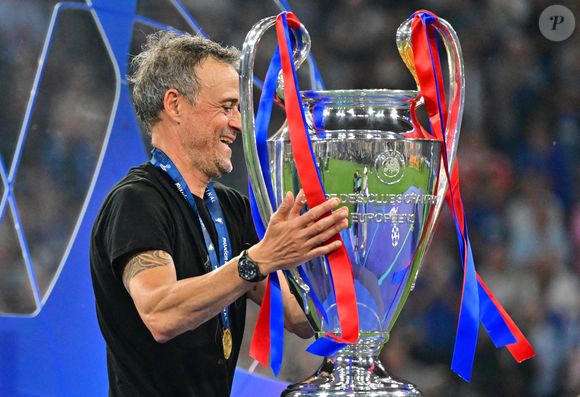 Luis Enrique - Le PSG remporte la Ligue Des Champions 2025, pour la première fois de son histoire, face à l'Inter Milan (5-0) à l'Allianz Arena de Munich, le 31 mai 2025.
© Christian Liewig/Bestimage