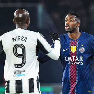 Ousmane Dembele (Paris SG) Yoane Wissa (Newcastle United) - Match de Ligue des Champions entre le Paris Saint-Germain (PSG) contre Newcastle (1-1) au Parc des Princes à Paris le 28 janvier 2026. © Michael Baucher/PsnewZ/Bestimage