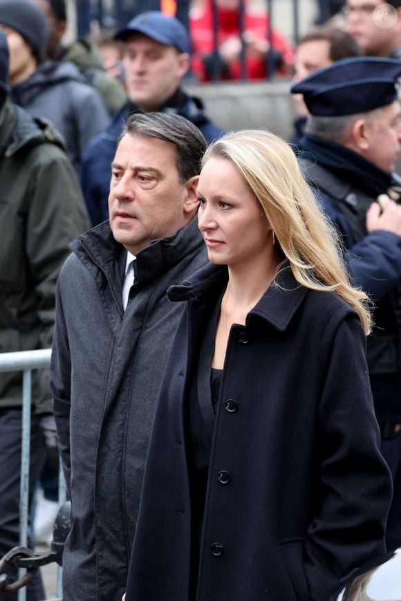 Marion Maréchal, Samuel Maréchal -  Arrivées à l'hommage à Jean-Marie Le Pen en l’église Notre-Dame du Val-de-Grâce à Paris le 16 janvier 2025.

© Cyril Moreau / Bestimage