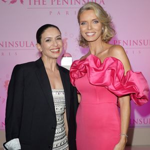 Lucie Bernardoni et Sylvie Tellier - Photocall du 5ème gala de charité de l'association "Les Bonnes Fées" à l'occasion de la campagne mondiale "Octobre Rose" à l'hôtel Peninsula, Paris le 3 octobre 2024.  © Coadic Guirec/Bestimage