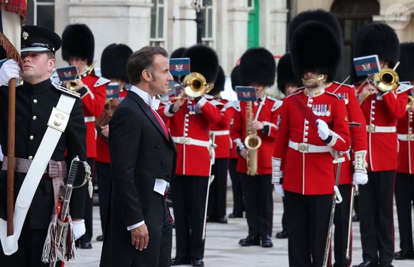 Le président Emmanuel Macron lors d’un banquet d’état à Guildhall, Londres le 9 juillet 2025. Le couple présidentiel français est en voyage officiel au Royaume Uni pour trois jours.

© Dominique Jacovides / Bestimage