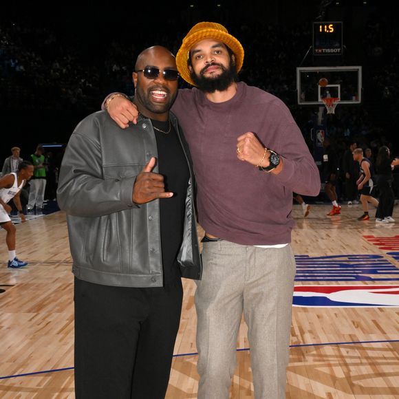 Teddy Riner et Joakim Noah - Match de gala NBA Jam team Teddy Riner contre team Esteban Ocon lors du NBA Paris Games 2025 à L'Accor Arena Bercy le 24 janvier 2025 © Ramsamy Veeren / Bestimage
