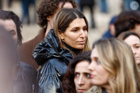 Laury Thilleman - Sorties de la cérémonie religieuse en hommage à Rolland Courbis en l'église de la Madeleine à Paris, France, le 14 janvier 2026. © Jacovides-Moreau/Bestimage