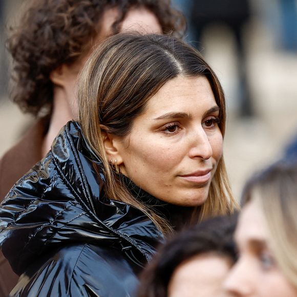 Laury Thilleman - Sorties de la cérémonie religieuse en hommage à Rolland Courbis en l'église de la Madeleine à Paris, France, le 14 janvier 2026. © Jacovides-Moreau/Bestimage