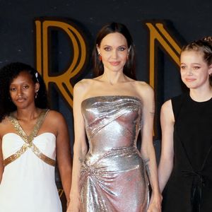 Angelina Jolie avec ses filles Zahara et Shiloh Première du film "Les Eternels" lors du 16ème Festival du Film de Rome le 24 octobre 2021