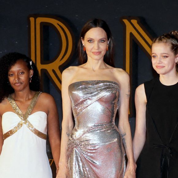 Angelina Jolie avec ses filles Zahara et Shiloh Première du film "Les Eternels" lors du 16ème Festival du Film de Rome le 24 octobre 2021