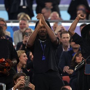 Lilian Thuram, Khephren Thuram, Kareen Guiock Thuram lors de la finale de l'UEFA Champions League 2025 entre le Paris Saint-Germain (PSG) et le FC Internazionale Milano (Inter Milan) à l'Allianz Arena de Munich, Allemagne, le 31 mai 2025. Photo by Marco Iacobucci/IPA/ABACAPRESS.COM