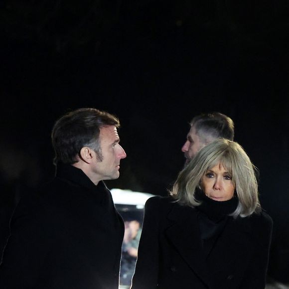 Le président Emmanuel Macron et sa femme Brigitte Macron ont visité le pavillon français. Commémorations du 80ème anniversaire de la libération du camp de concentration et d'extermination nazi d'Auschwitz-Birkenau par l'Armée rouge à Oswiecim en Pologne le 27 janvier 2025.
© Dominique Jacovides / Bestimage