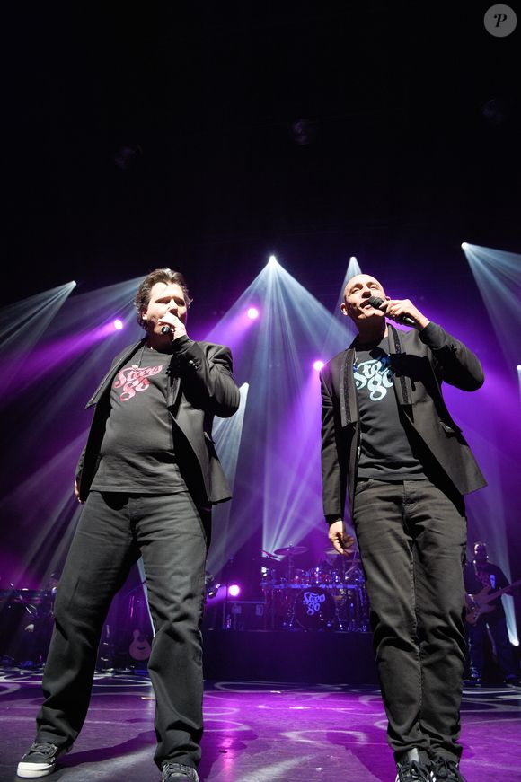 William Picard et Sacha Goeller (Début de soirée), - Showcase pour l'avant-première du film "Stars 80, la suite" à l'Olympia de Paris le 5 décembre 2017. © Coadic Guirec/Bestimage