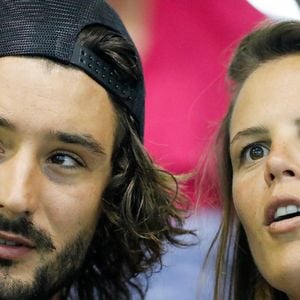L'ancienne nageuse française Laure Manaudou et le musicien et chanteur français Jeremy Frerot assistent aux championnats de France de natation à Montpellier, France, le 3 avril 2016. Photo par Henri Szwarc/ABACAPRESS.COM