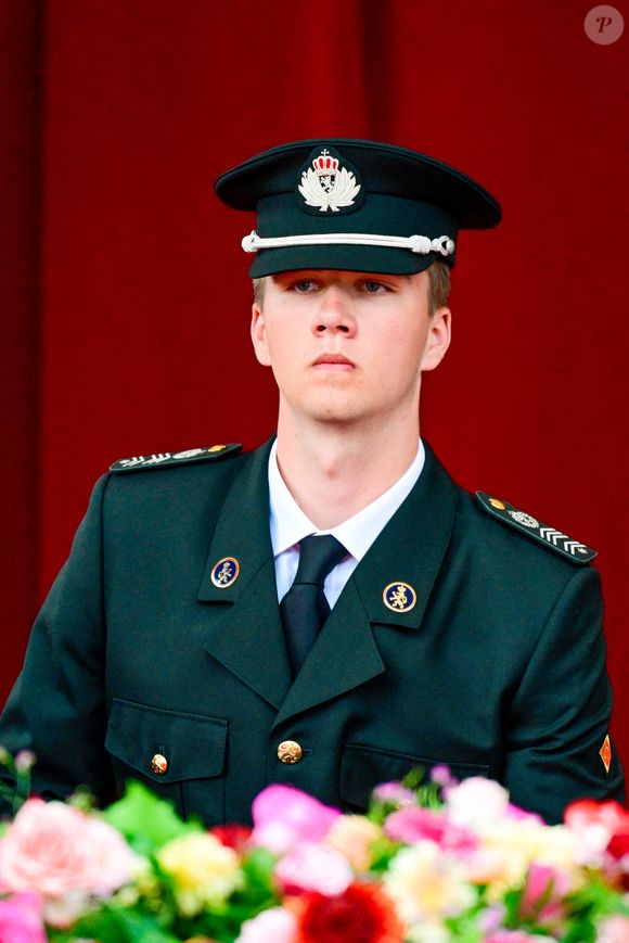 Le Prince Gabriel participe aux célébrations de la Fête Nationale 2024 devant le Palais Royal à Bruxelles, Belgique. Le 21 juillet 2024. © Mischa Schoemaker/ABACAPrESs.COM