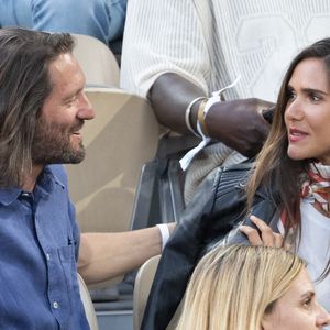 Joyce Jonathan et son compagnon Martial Paoli dans les tribunes (night session) lors des Internationaux de France de Tennis de Roland Garros 2025, le 3 juin 2025 à Paris. © Dominique Jacovides / Bestimage