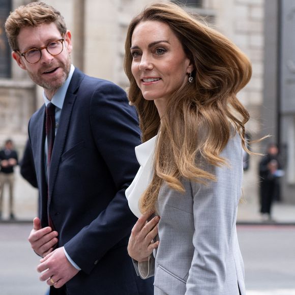 Kate Middleton assiste au Sommet sur l'avenir du travail, organisé par la Royal Foundation et le groupe de travail des entreprises pour la petite enfance à la Salesforce Tower, dans la City de Londres, au Royaume-Uni, le 18 novembre 2025. © Thomas Krych/ZUMA Press Wire/Bestimage