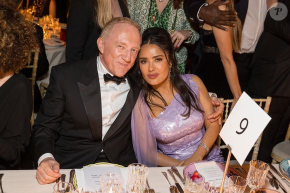 François-Henri Pinault et sa femme Salma Hayek - Dîner "Women in Motion" par le groupe Kering, Place de la Castre, lors du 77ème Festival International du Film de Cannes le 19 mai 2024.