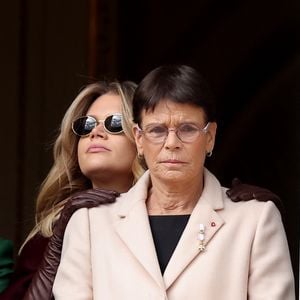 Camille Gottlieb, La princesse Stéphanie de Monaco - La famille princière de Monaco au balcon du palais, à l'occasion de la Fête Nationale de Monaco, le 19 novembre 2025. © Dominique Jacovides/Bestimage
