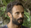 François dispute l'épreuve des poteaux dans "Koh-Lanta, Le Totem maudit", lors de la finale.